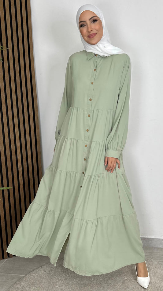 Botton Dress Verde Acqua