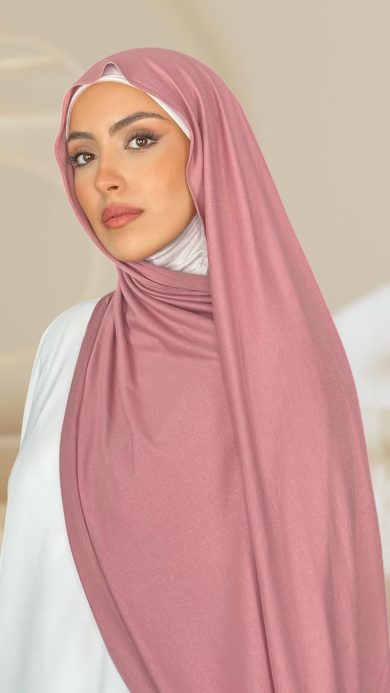 Hijab Jersey Rosa -orlo Flatlock