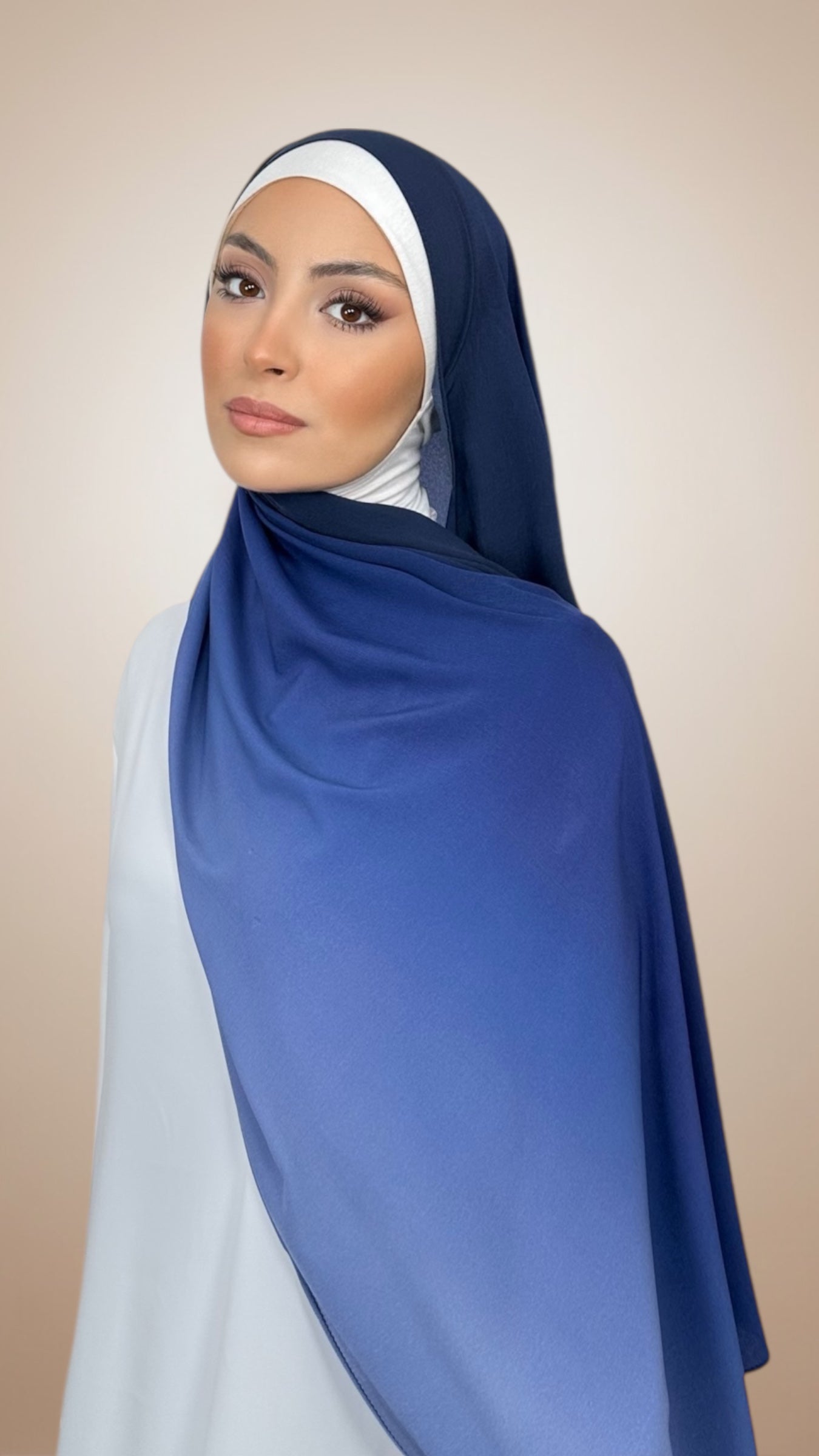 Ombre Flow Hijab Midnight Blue