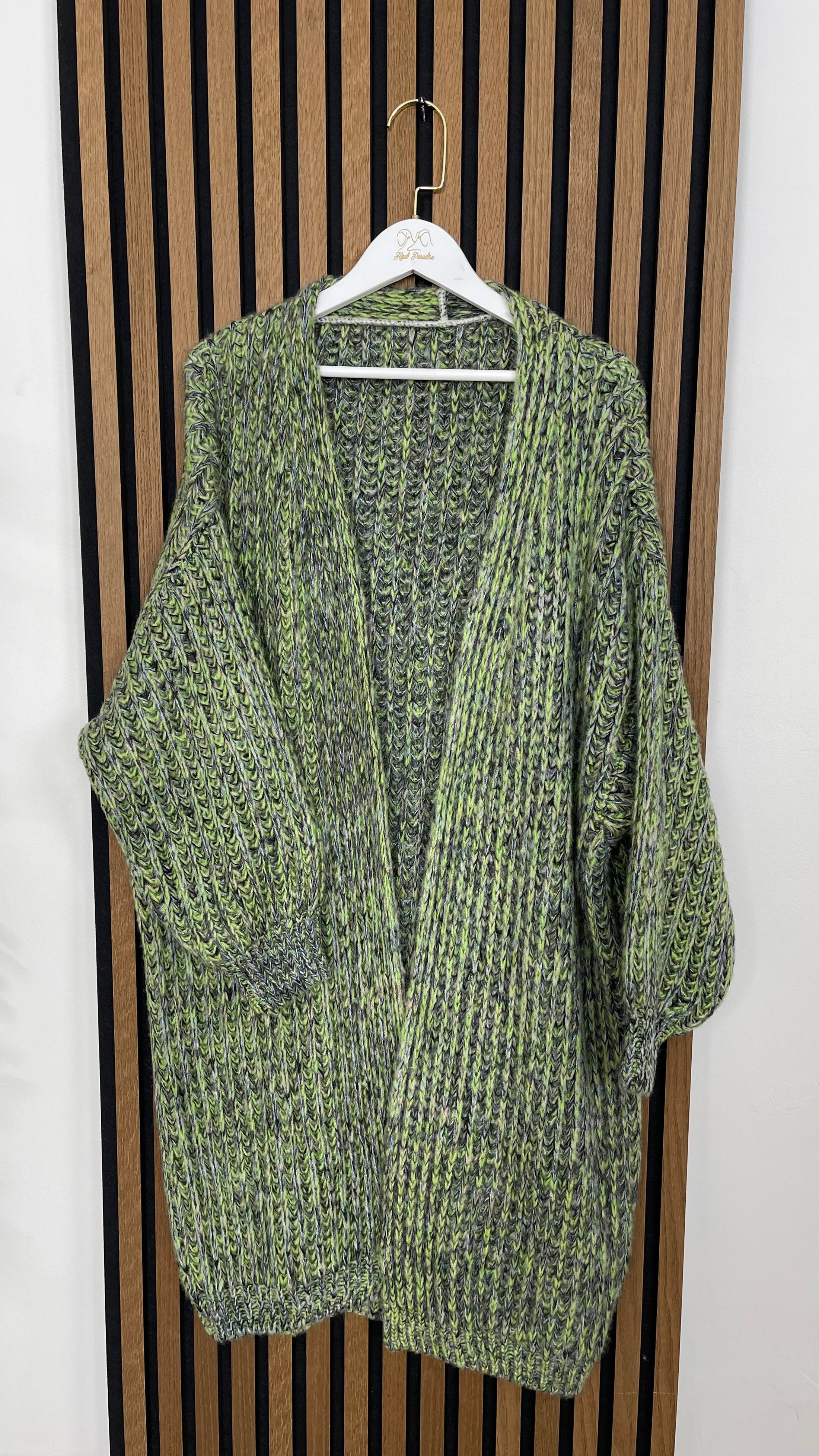 Cardigan Manica a Palloncino Green