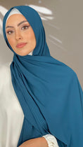 Charger l'image dans la visionneuse de la galerie, Hijab PREMIUM CHIFFON Cyan Foncé
