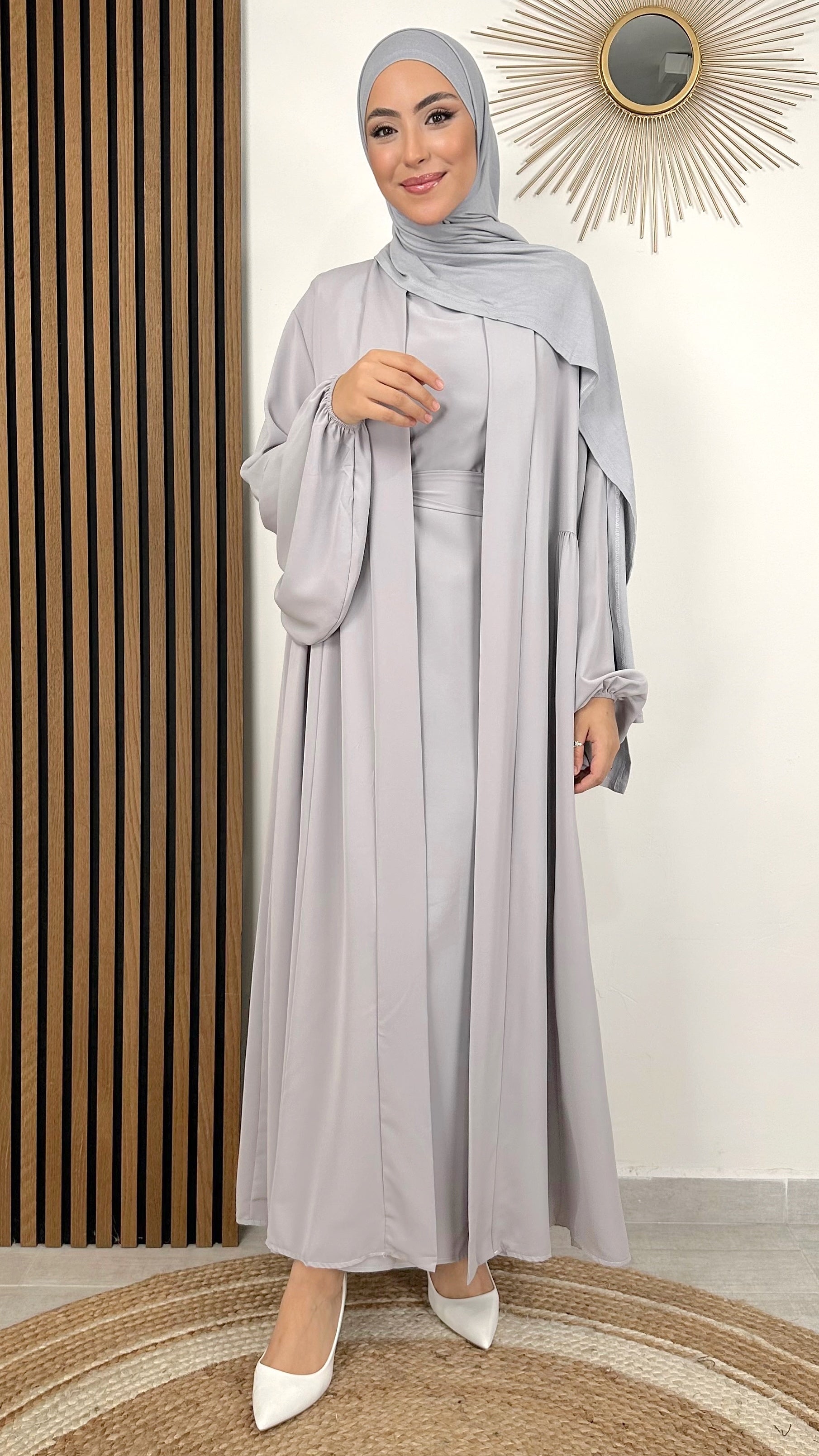 Abaya, 2 pezzi, cintura in vita, elegante, Hijab Paradise