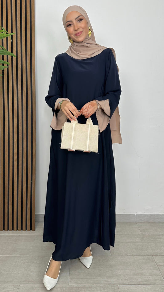 Brown bicolour abaya