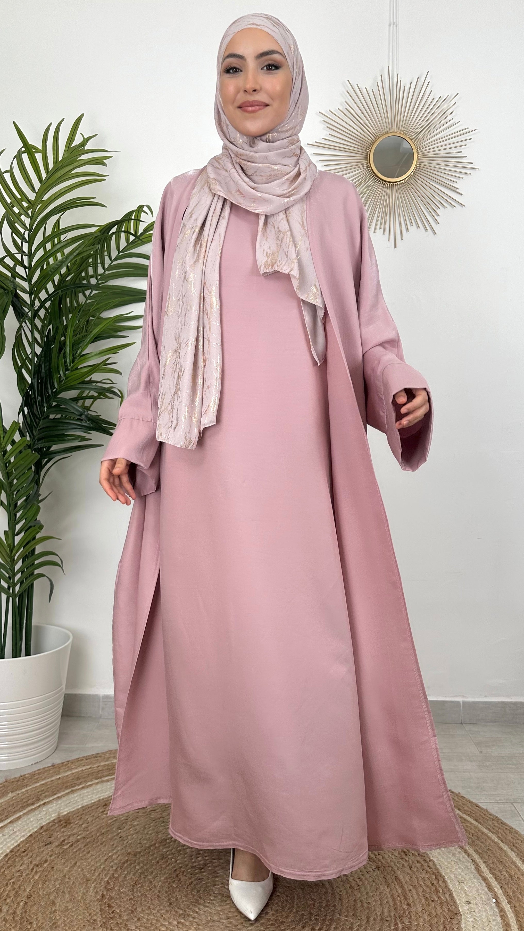 Completo Abaya Elegance Rosa