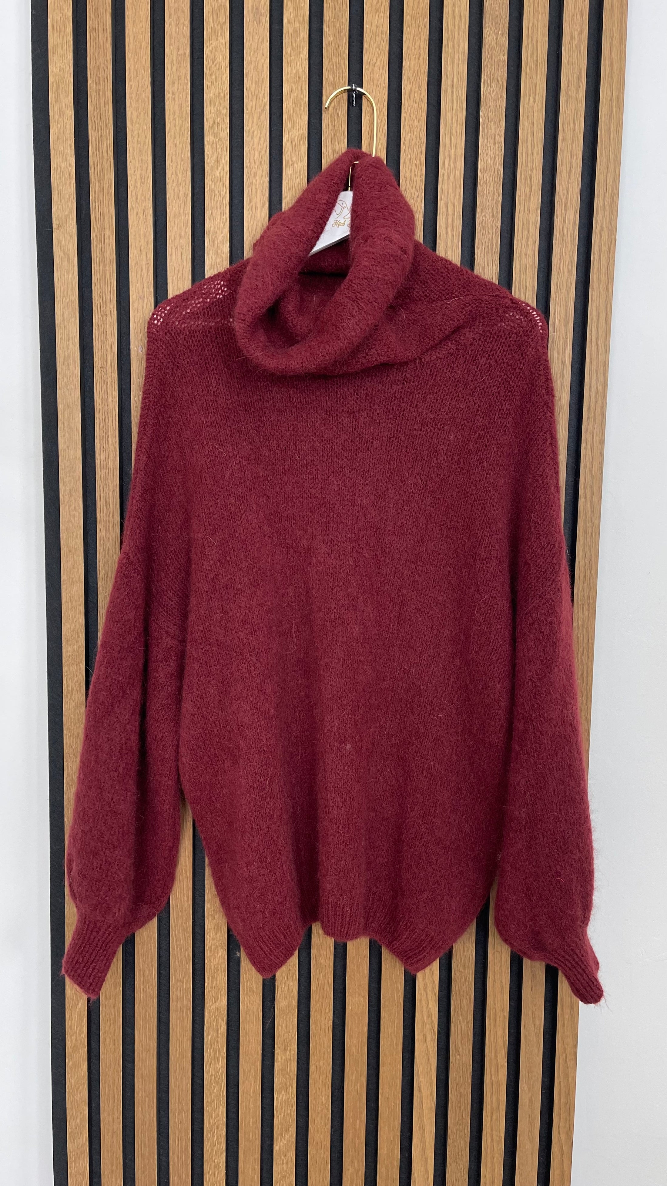 Maglione Collo Alto Bordeaux