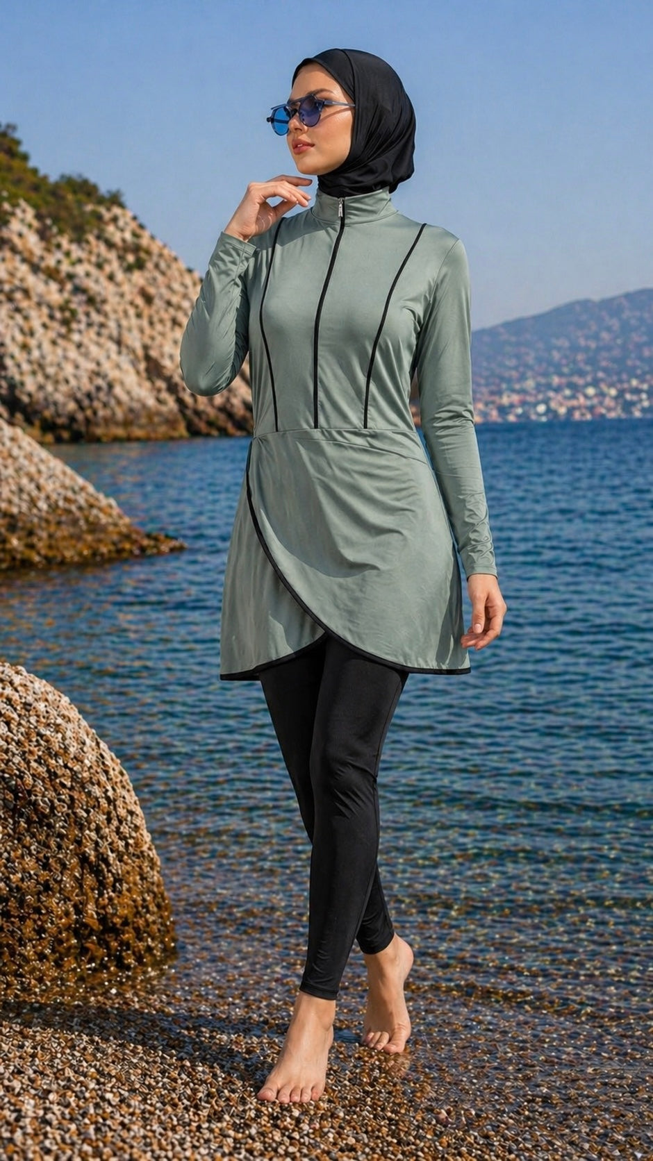 Burkini Ocean Grace - verde militare - Hijab Paradise 