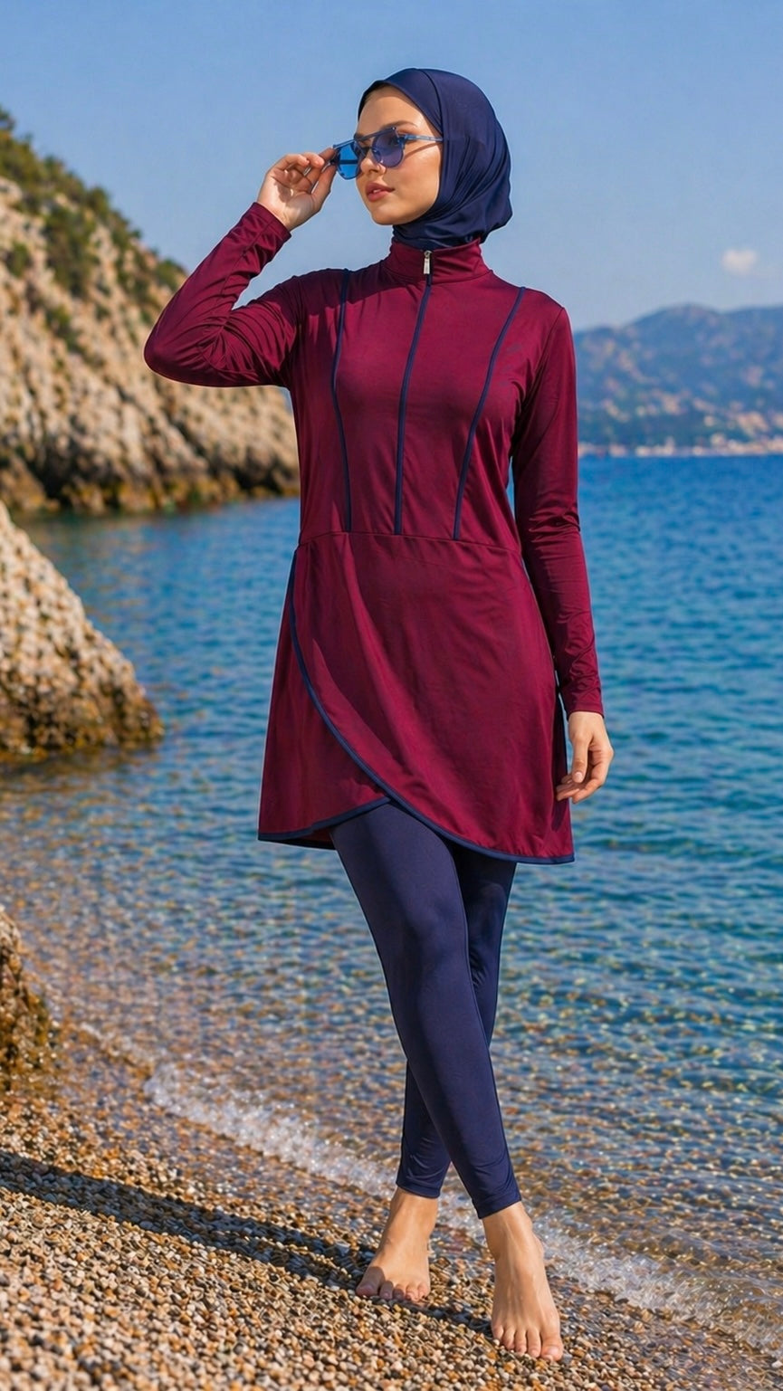 Burkini Ocean Grace - burgundy - Hijab Paradise 