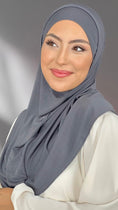 Carica l'immagine nel visualizzatore della galleria, Hijab, chador, velo, turbante, foulard, copricapo, musulmano, islamico, sciarpa, Hijab pronto con cuffia a tubo
