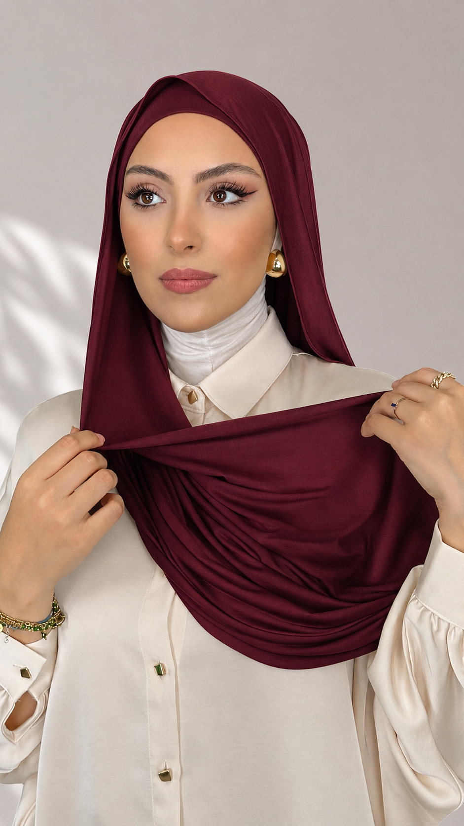 Jersey Hijab - Burgundi