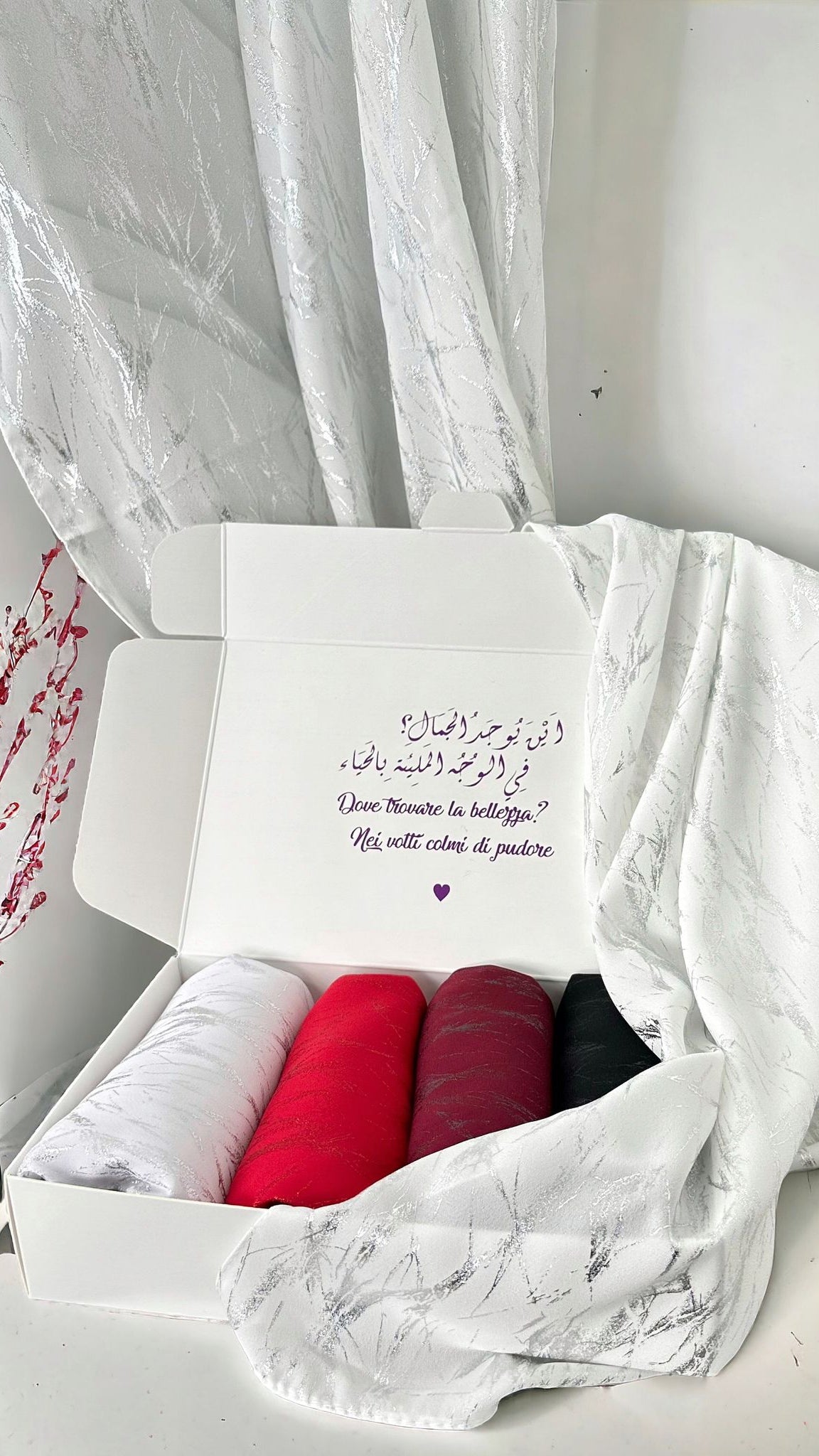 Box Hijab, splinter Hijab; copri capo,foulard, box regalo, box con foulard