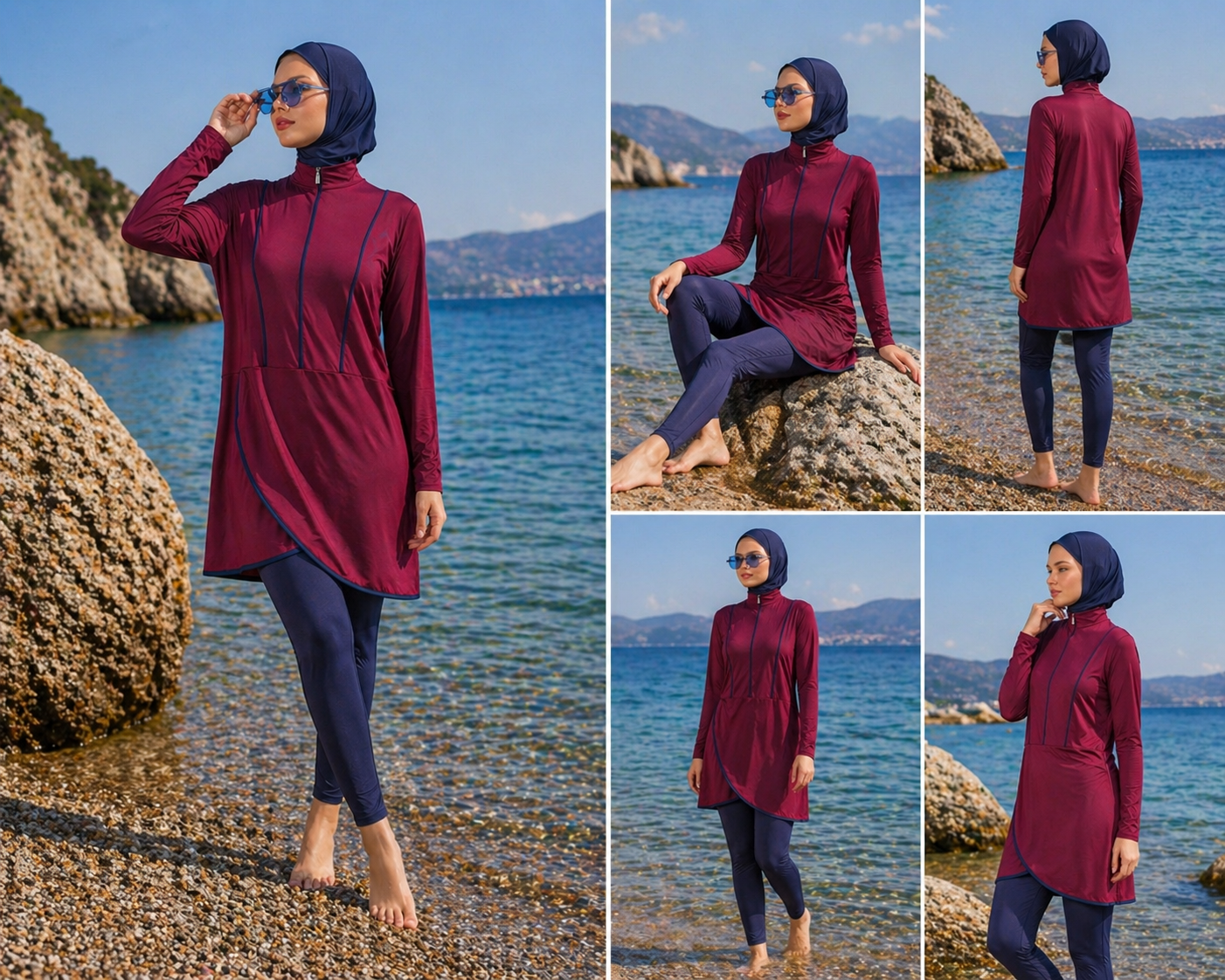 Burkini Ocean Grace - burgundy - Hijab Paradise 