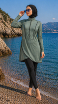 Carica l'immagine nel visualizzatore della galleria, Burkini Ocean Grace - verde militare - Hijab Paradise 
