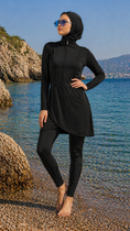 Carica l'immagine nel visualizzatore della galleria, Burkini Ocean Grace - Nero - Hijab Paradise 
