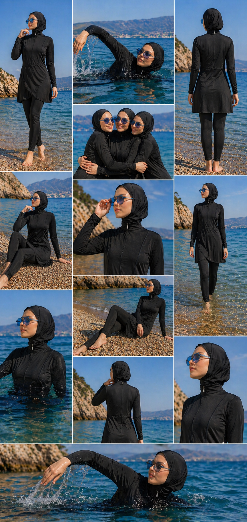 Burkini Ocean Grace - Nero - Hijab Paradise 