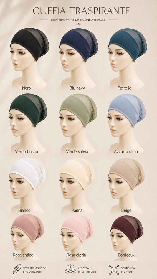 Cuffia con retina trasparente - Hijab Paradise 