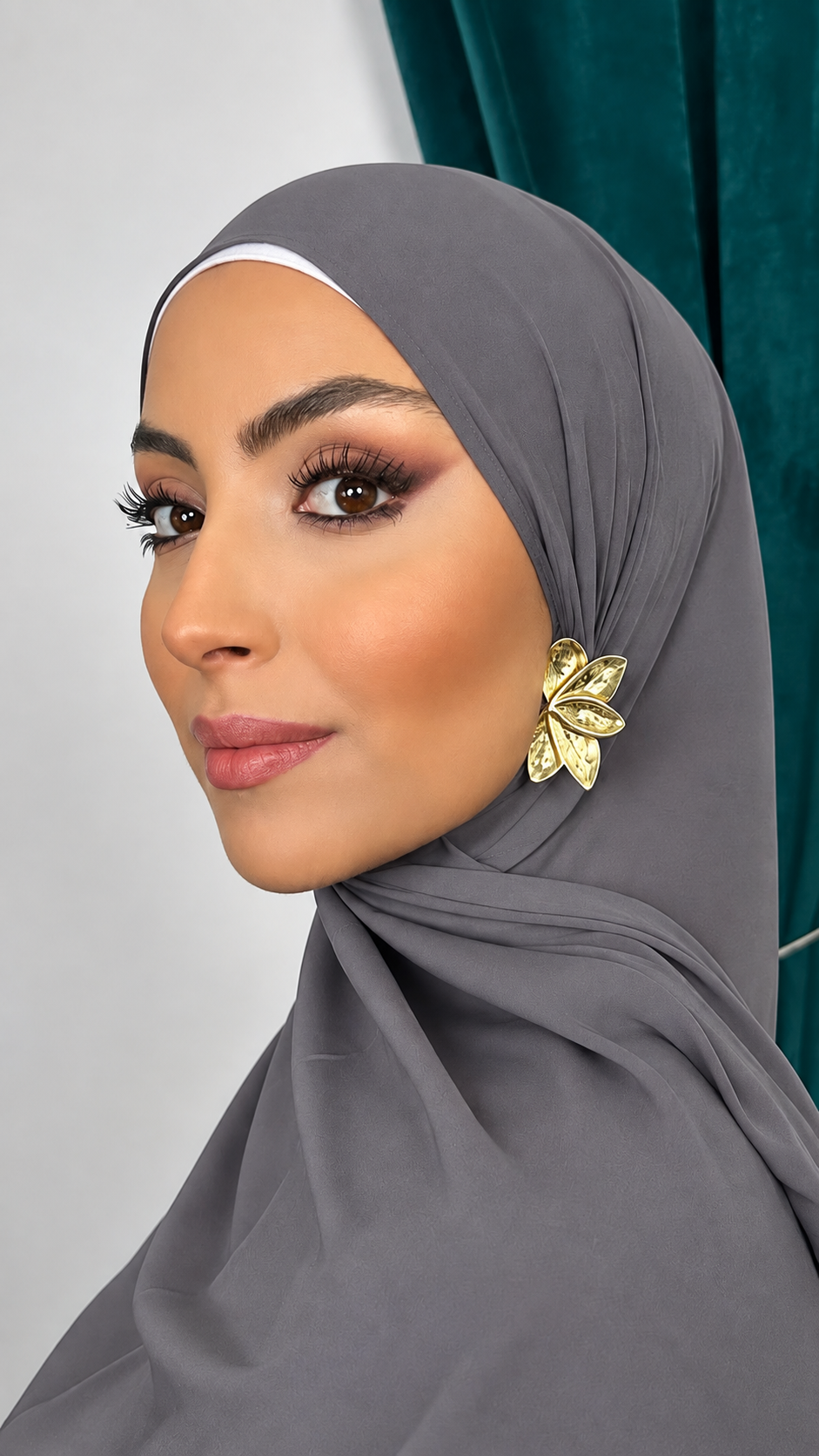 Premium Slim Hijab Grigio scuro