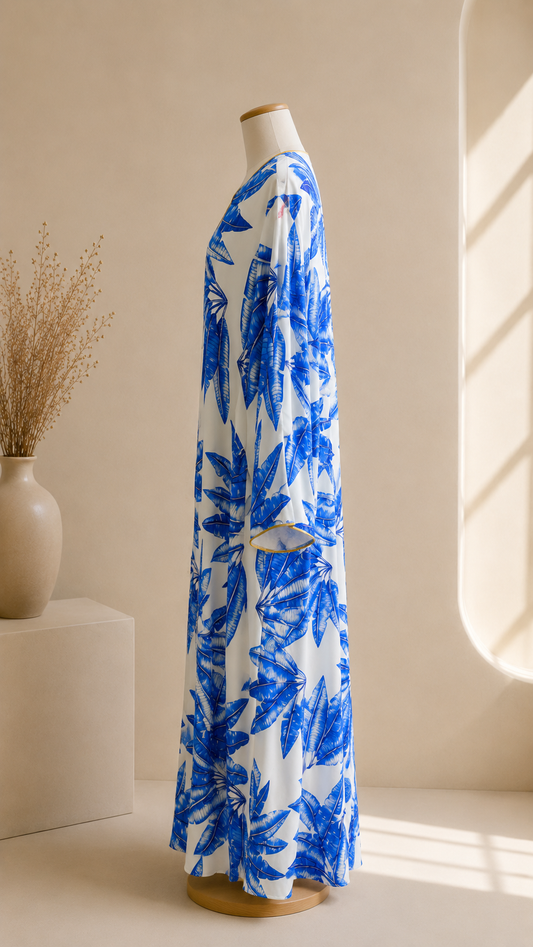 Abaya Tropical Flow Blu