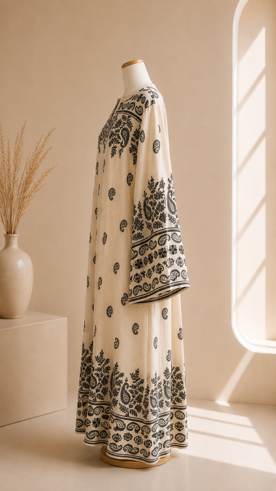 Abaya Bohème Flow Bianco Panna