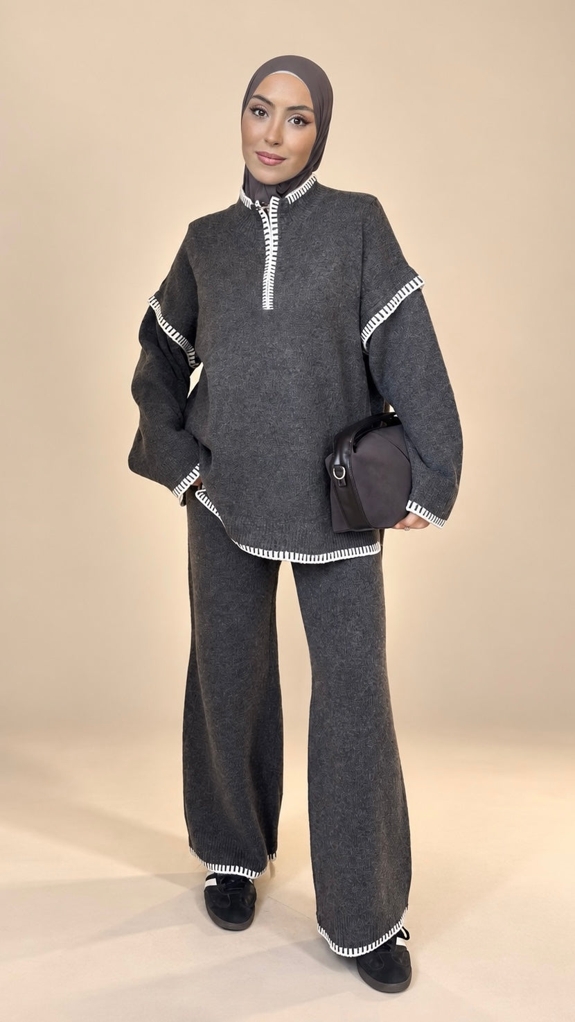 Coordinato Knit Contrast Coffee