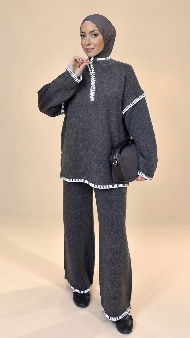 Coordinato Knit Contrast Coffee