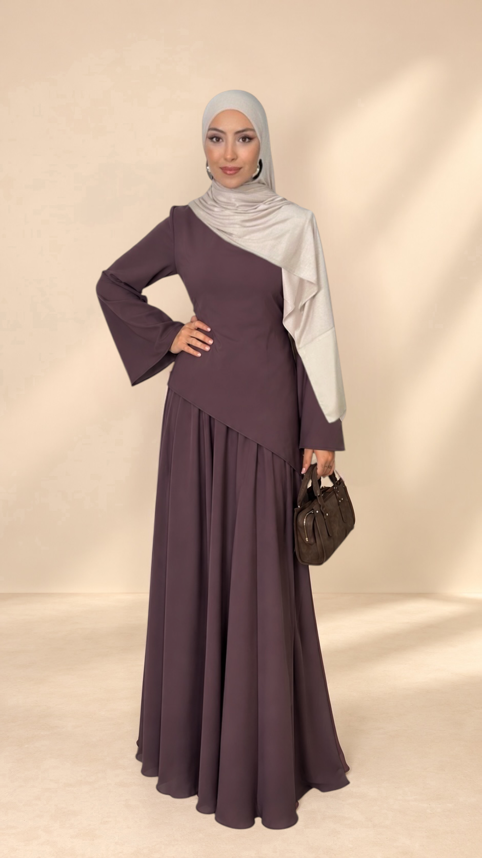 Elara Flow Set Burgundi - Hijab Paradise 