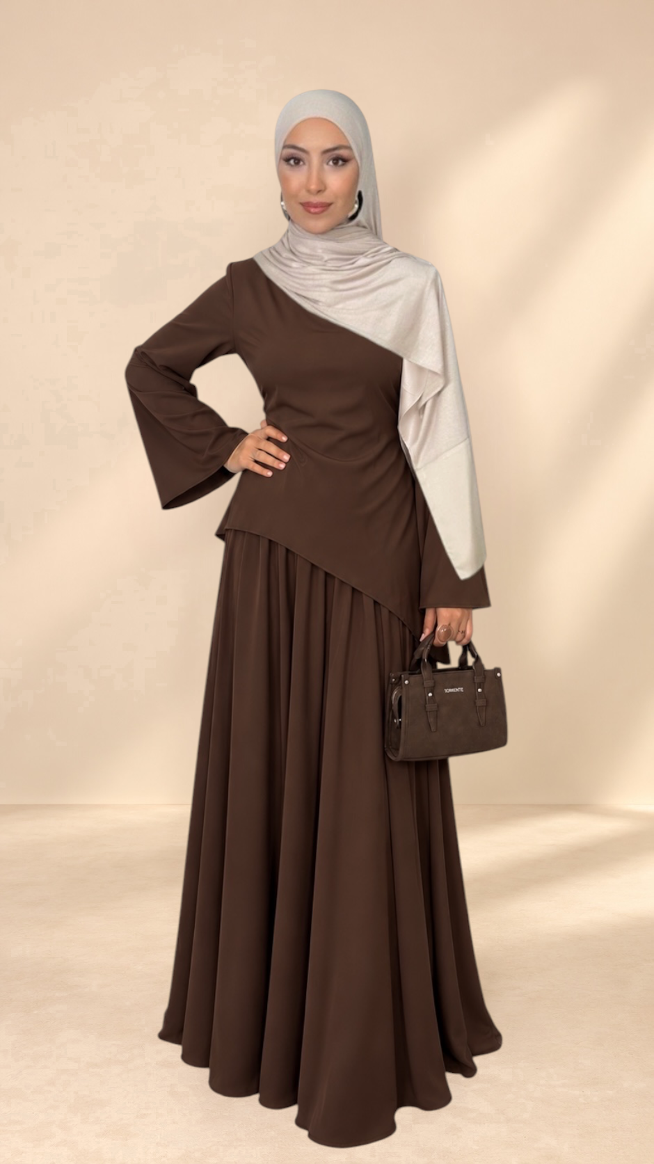 Elara Flow Set Coffee - Hijab Paradise 