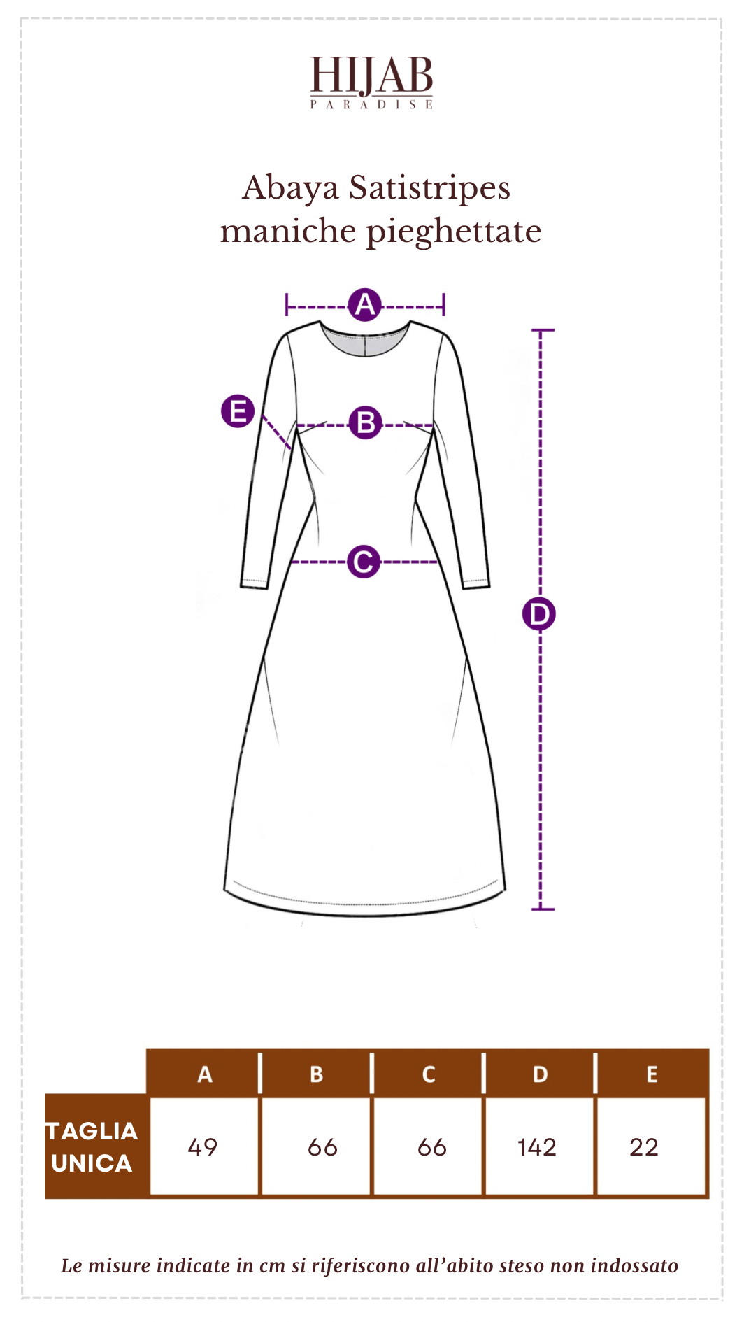 Abaya Satistripes maniche pieghettate