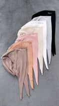 Load image into Gallery viewer, Cuffia chiusa viscosa lacci, Hijab Paradise, bianco nero rosa grigio nude beige
