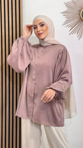 Carica l'immagine nel visualizzatore della galleria, Camicia over, maniche a palloncino, satinata, donna musulmana, Hijab Paradise
