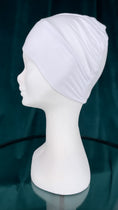 Load image into Gallery viewer, Cuffia incrociata chiusa viscosa, Hijab Paradise, bianca
