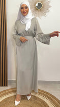 Carica l'immagine nel visualizzatore della galleria, Vestito lungo, polsi arricciati, abaya, Hijab Paradise, laccio in vita, chiusura manica clip

