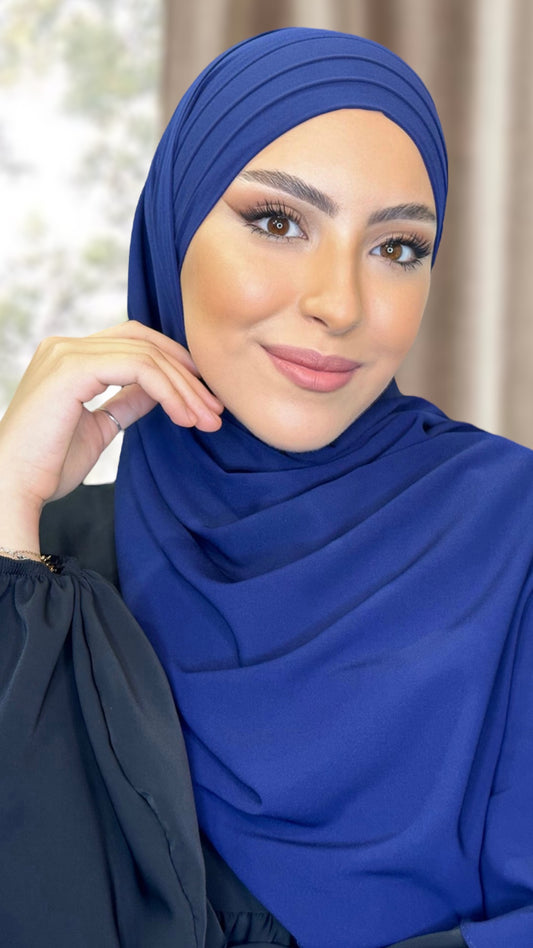 Hijab, chador, velo, turbante, foulard, copricapo, musulmano, islamico, sciarpa, pronto da mettere, Easy Hijab  Blu Notte