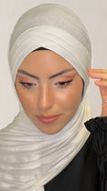 Cargar la imagen en la vista de la galería, Hijab, chador, velo, turbante, foulard, copricapo, musulmano, islamico, sciarpa, Cross Hijab , pronto da mettere Bianco
