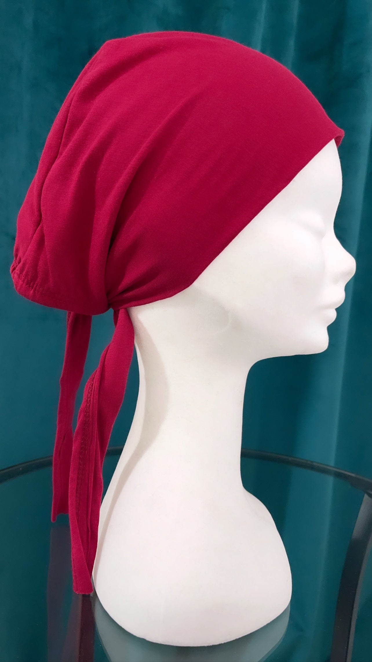 Cuffia lacci cotone chiusa, Hijab paradise rossa