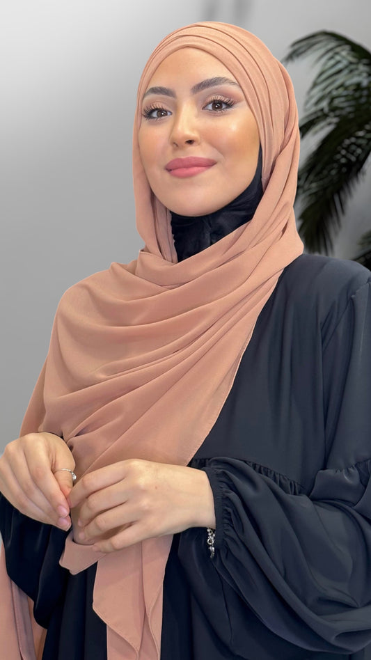 Hijab Pronto da mettere in Chiffon Sabbia