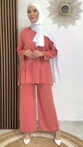 Carica l'immagine nel visualizzatore della galleria, Completo semplice, laccio in vita, hijab bianco, tacchi bianchi, Hijab Paradise, rosa
