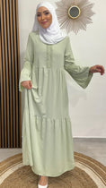 Load image into Gallery viewer, Vestito lungo, Hijab Paradise, modest dress, plisettato, maniche a palloncino
