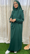 Charger l'image dans la visionneuse de la galerie, Jilbab, khimar, abaya, sorriso, modest, abito da preghiera, islamico, verde scuro. Hijab Paradise
