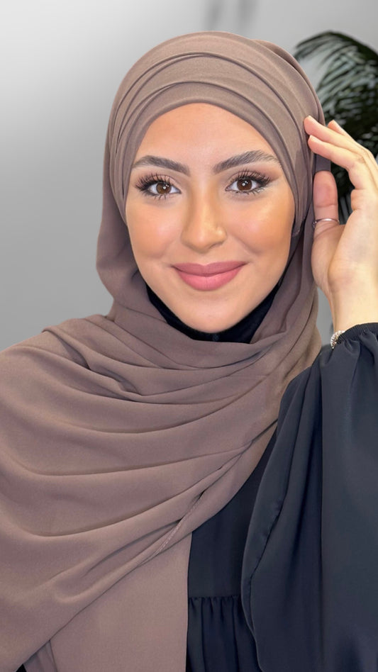 Hijab Pronto da mettere in Chiffon talpa