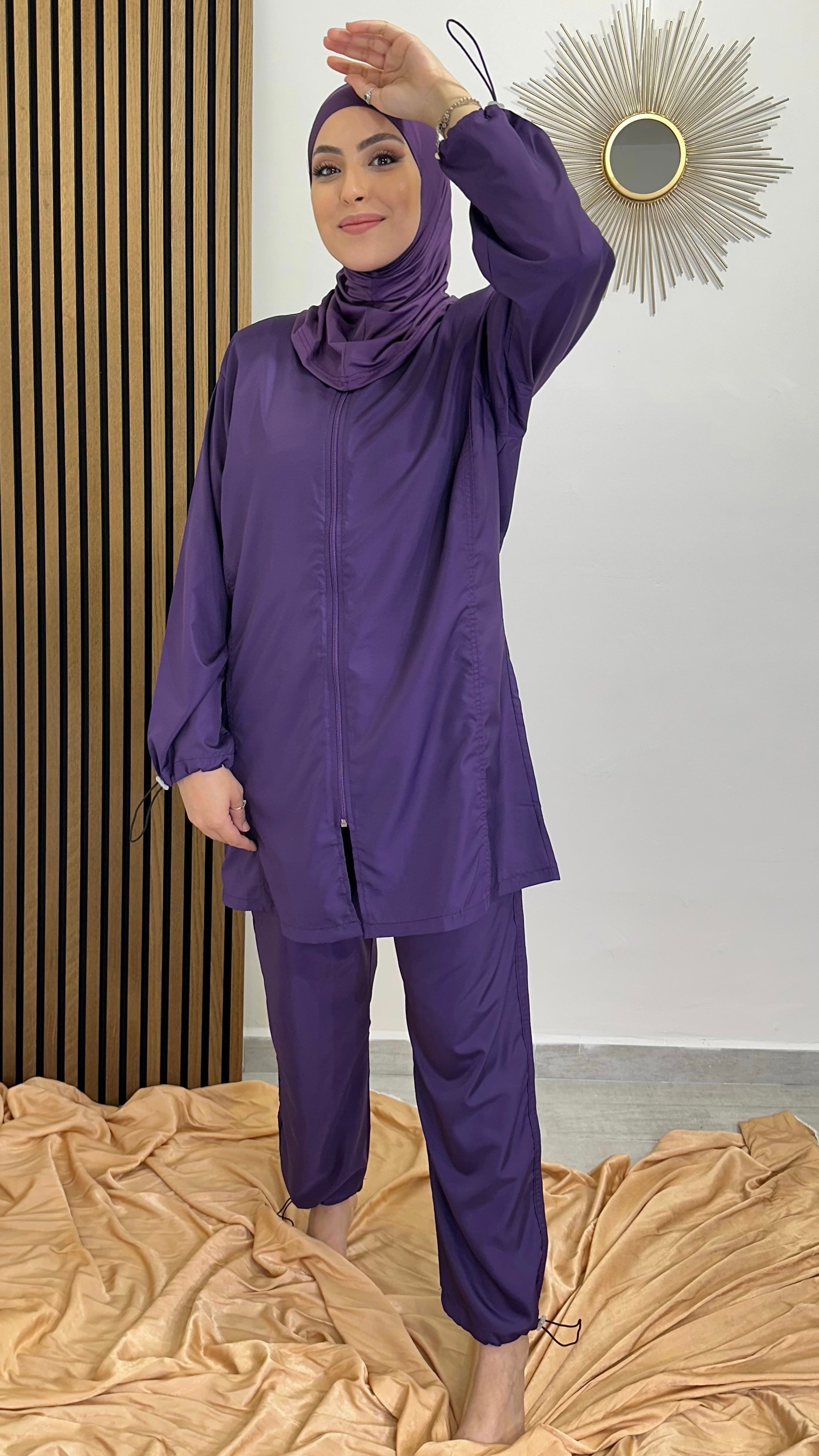 Burkini, costume da bagno, donna musulmana, viola, Hijab Paradise