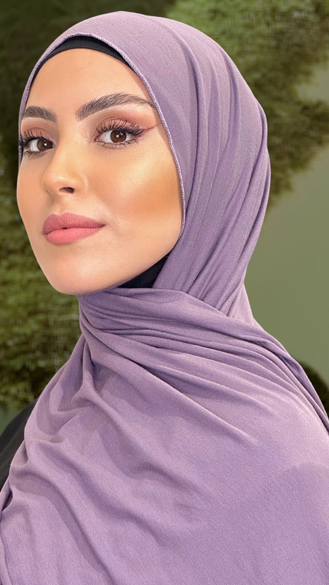 Hijab Jersey Malva-orlo Flatlock