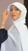 Carica l'immagine nel visualizzatore della galleria, Hijab, chador, velo, turbante, foulard, copricapo, musulmano, islamico, sciarpa, casquette  Hijab,   , cappello, visiera, velo con visiera, hijab per ripararsi dal sole, chiffon crepe
