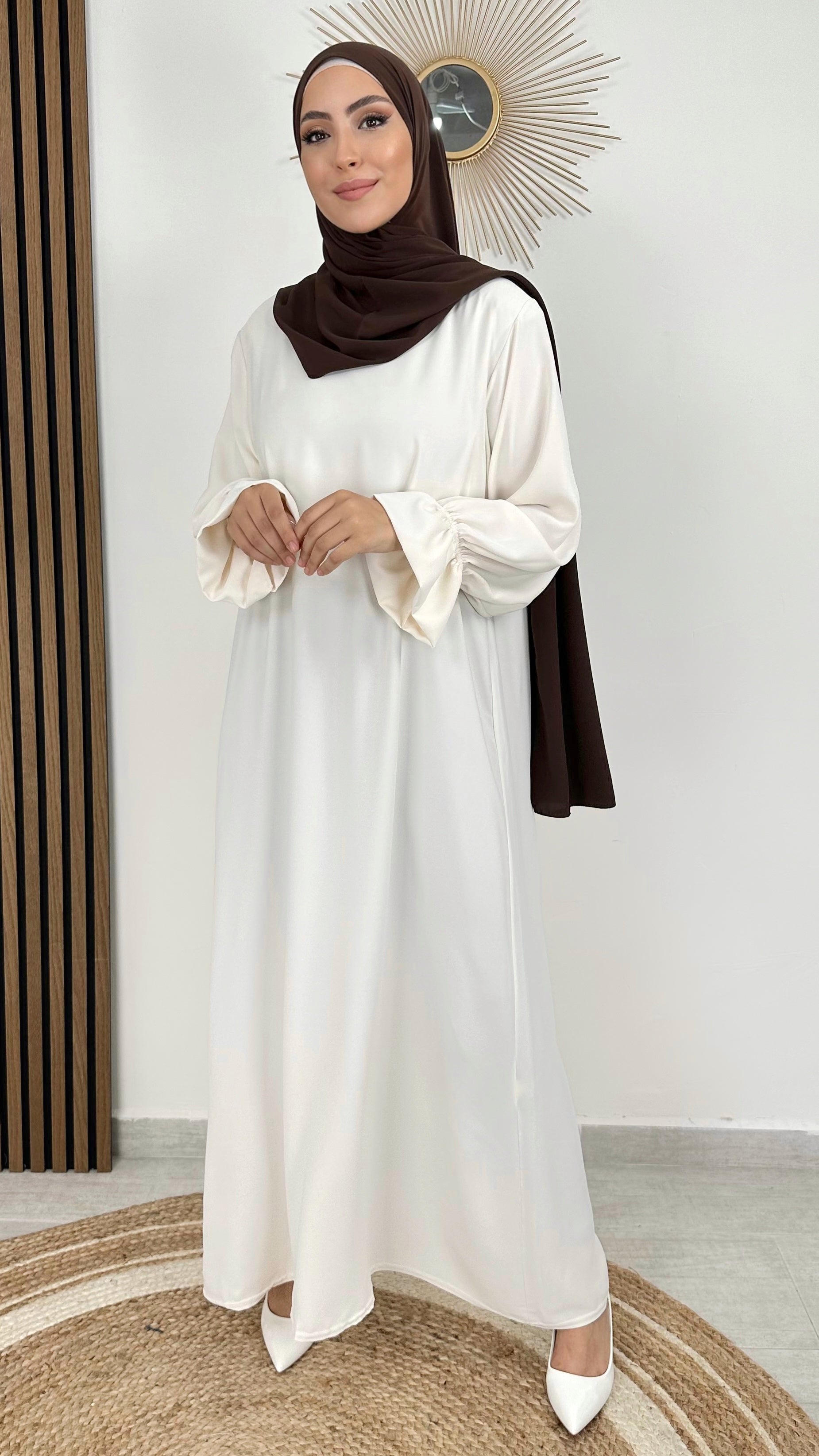 Abaya, lunga, vestito largo, Hijab Paradise, jersey Hijab, tacchi, dettaglio manica