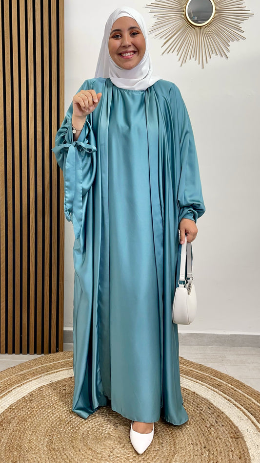 Abaya, due pezzi, sotto abaya, satinata, hijab, Hijab Paradise, donna musulmana