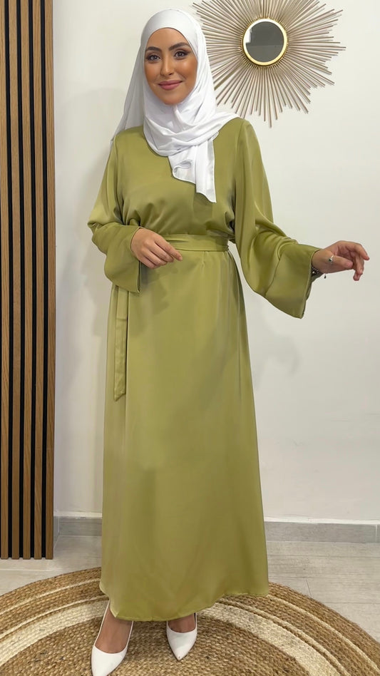 Abaya, vestito lungo, laccio in vita, clip polso, Hijab Paradise
