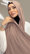 Charger l'image dans la visionneuse de la galerie, Jersey Hijab taupe - Ourlet plat
