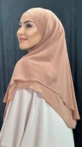 Cargar la imagen en la vista de la galería, Chiffon Two LayersHijab, chador, velo, turbante, foulard, copricapo, musulmano, islamico, sciarpa, 
