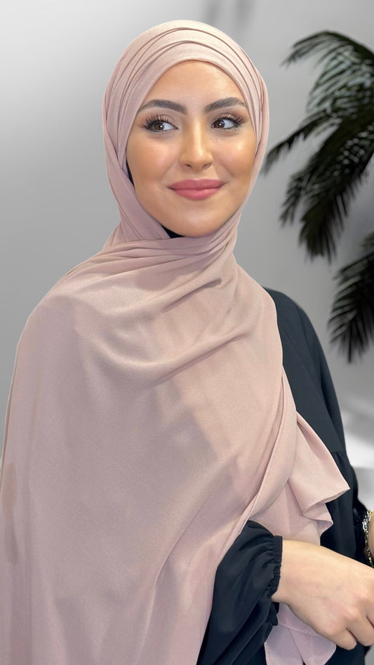 Hijab Pronto da mettere in Chiffon Rosrgento