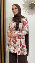 Bild in Galerie-Betrachter laden, Tunica lunga, satinata, gonna con frange, tunica a fiori, Hijab Paradise
