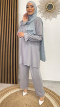 Load image into Gallery viewer, Completo semplice, hijab , tacchi bianchi, Hijab Paradise, donna musulmana, grigio
